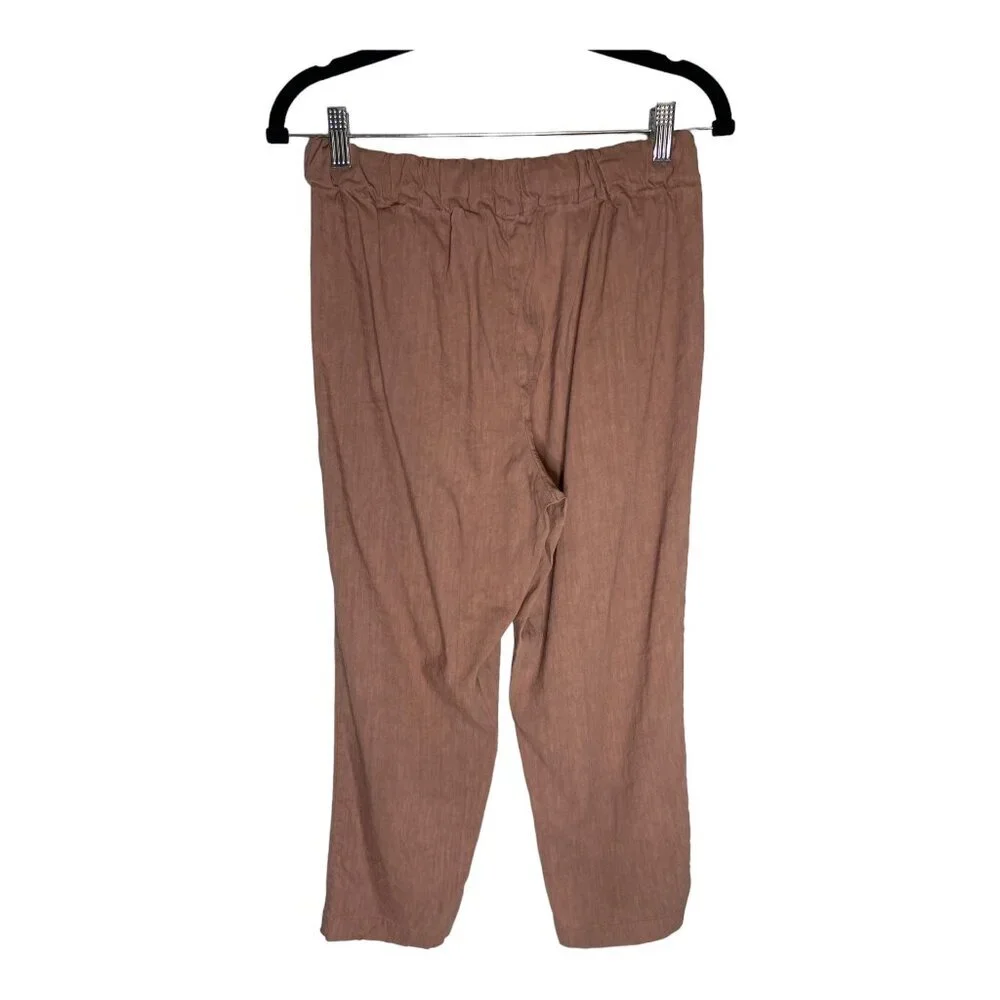 Aritzia Babaton Day Linen Pink Pull-On Pant-sz Medium